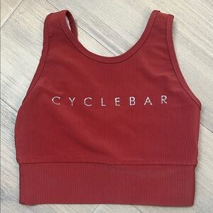 CycleBar Burnt Orange Ribbed Crop Top
